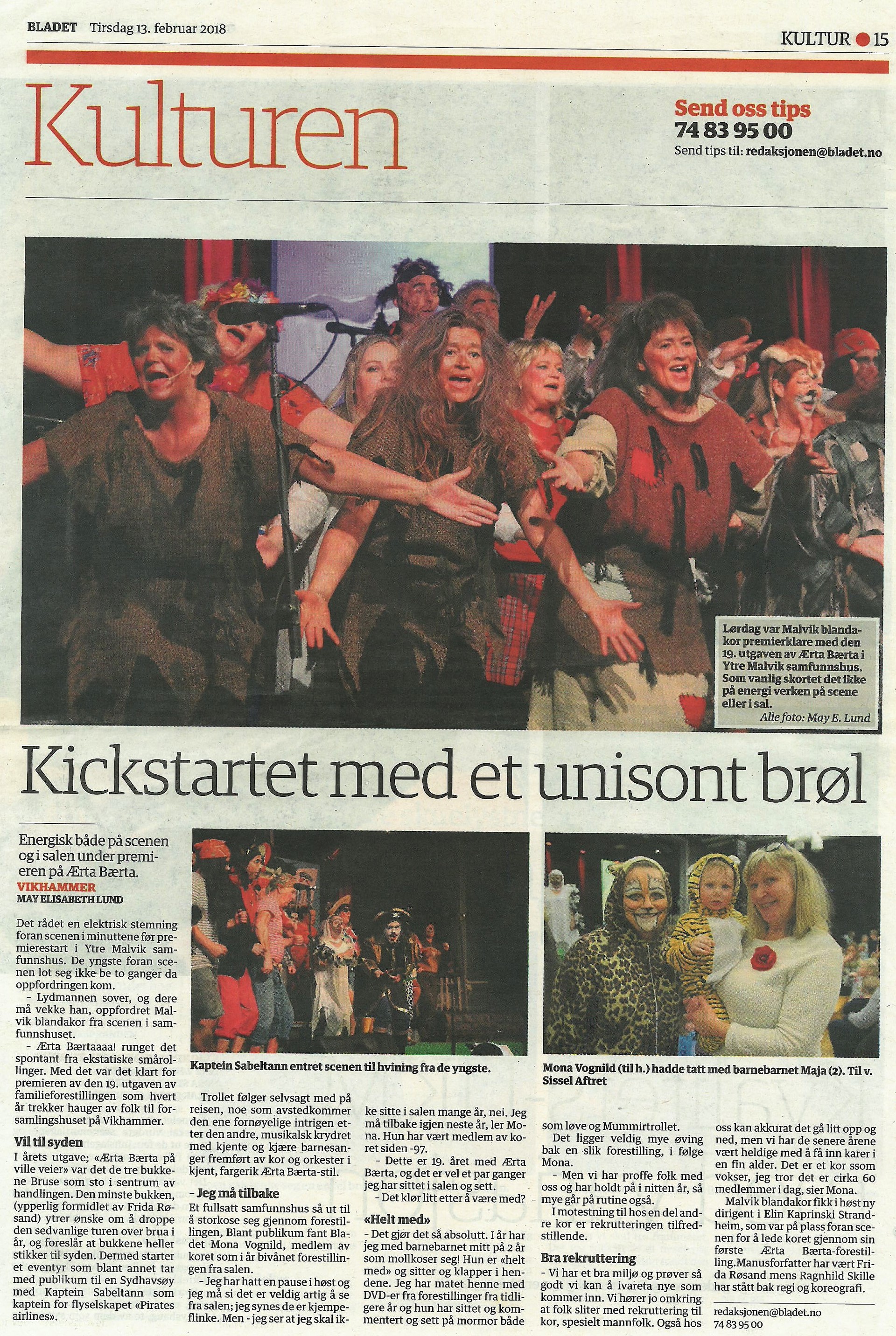 Ærta Bærta 2018 omtale Bladet 13.2.2018 